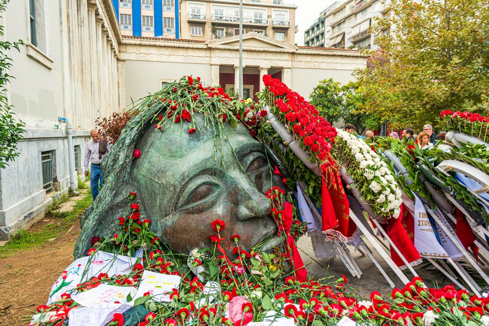 Athens, Greece - November 17, 2019: The Athens Polytechnic Monument covered with flowers to commemorate the anniversary of the uprising students against the Greek junta in 1973.; Shutterstock ID 1604008183; your: Erin Lenczycki; gl: 65050; netsuite: Digital; full: POI
1604008183