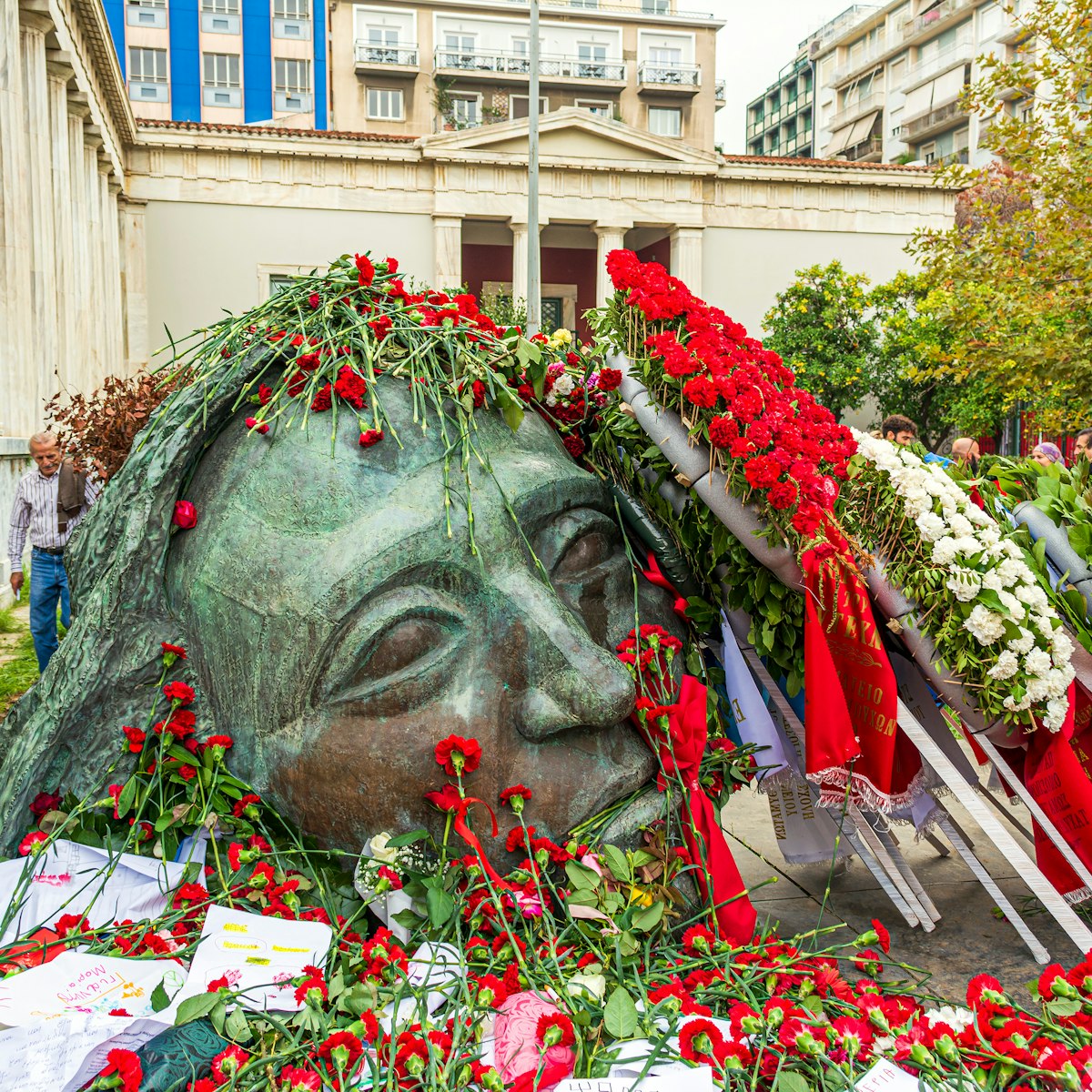 Athens, Greece - November 17, 2019: The Athens Polytechnic Monument covered with flowers to commemorate the anniversary of the uprising students against the Greek junta in 1973.; Shutterstock ID 1604008183; your: Erin Lenczycki; gl: 65050; netsuite: Digital; full: POI
1604008183