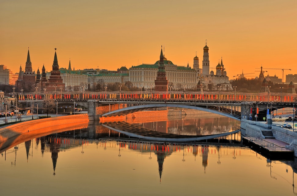 Sunrise at Moscow Kremlin, Russia.

