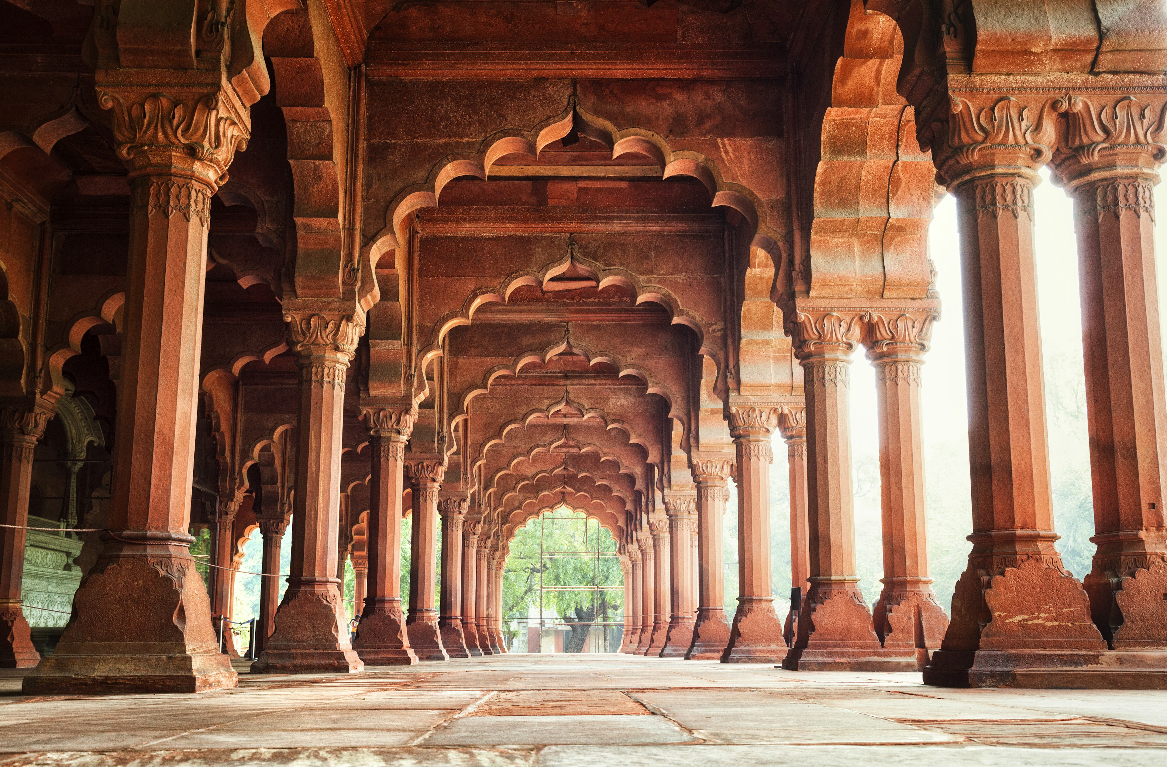 Diwan-i-Am (Hall of Audience) at the Red Fort in New Delhi, India.