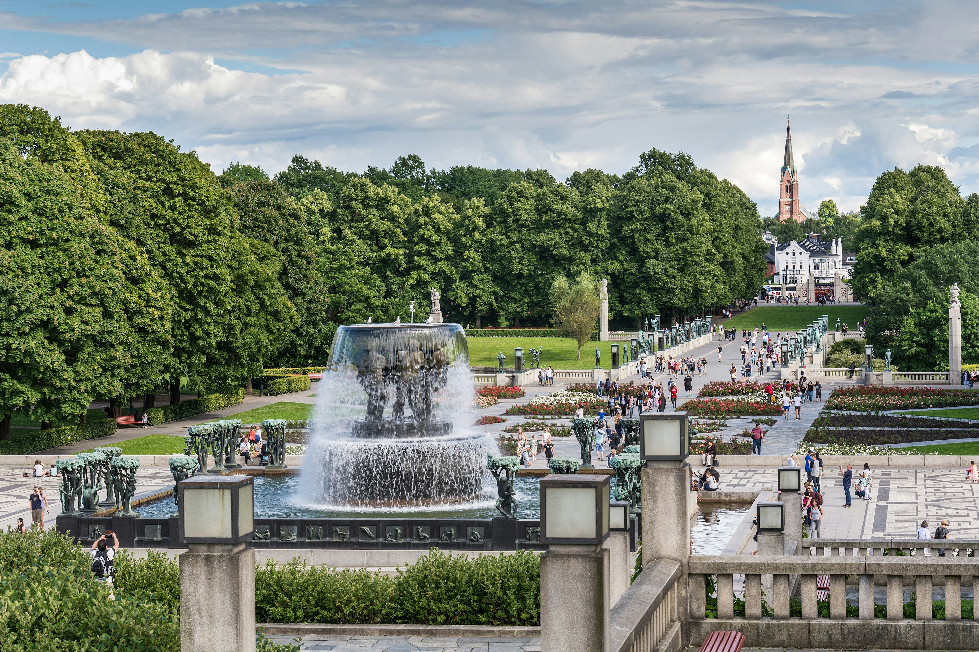 Vigeland Sculpture Arrangement in Frogner Park from a high angle