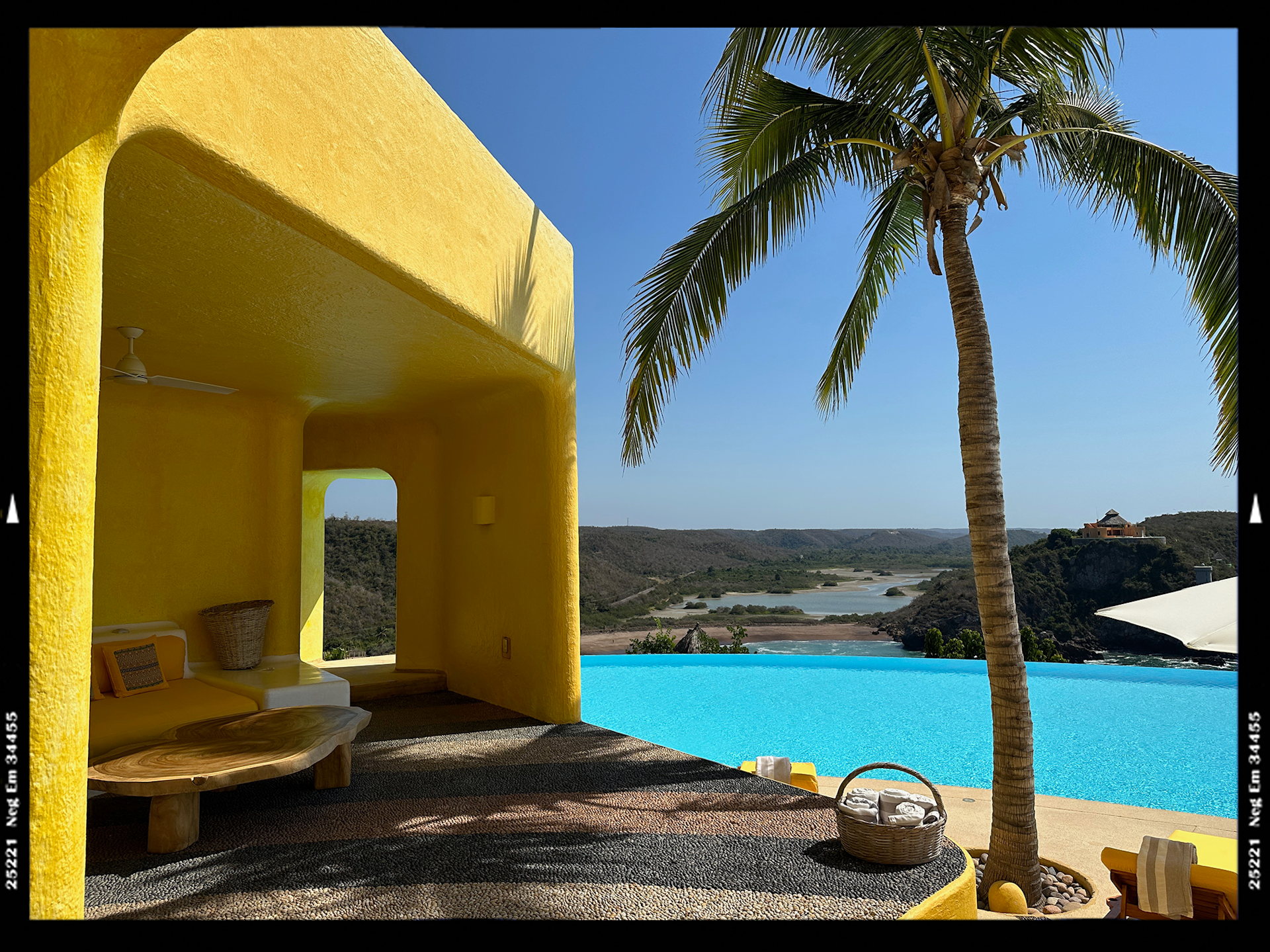 Cabana painted yellow in Mexico