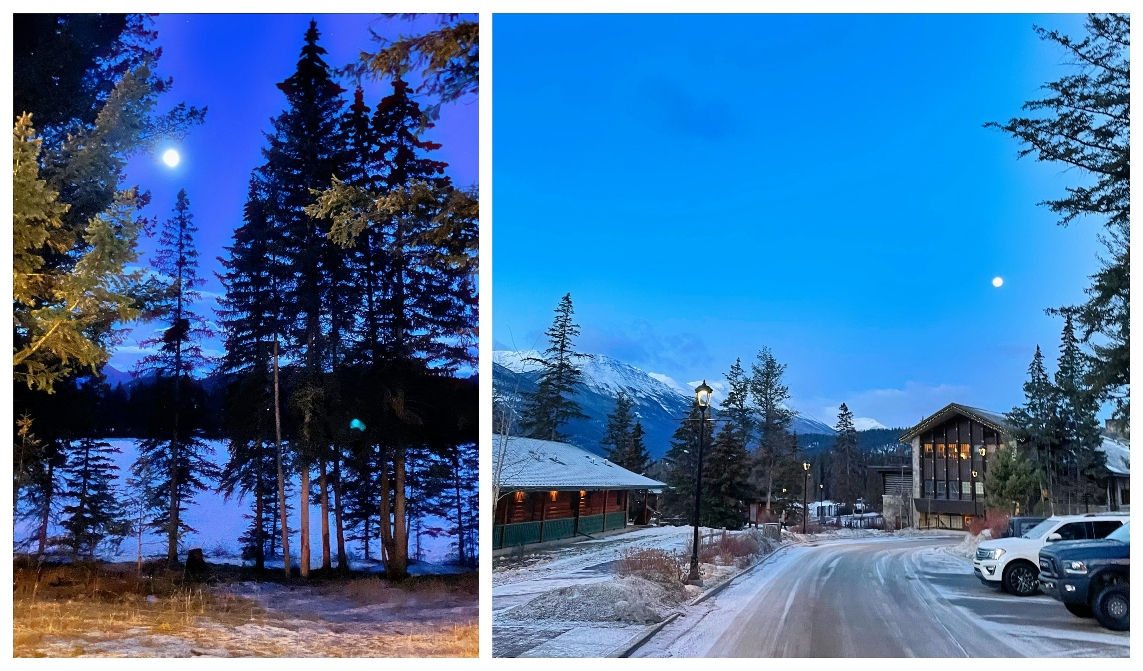 Jasper Park Lodge at night