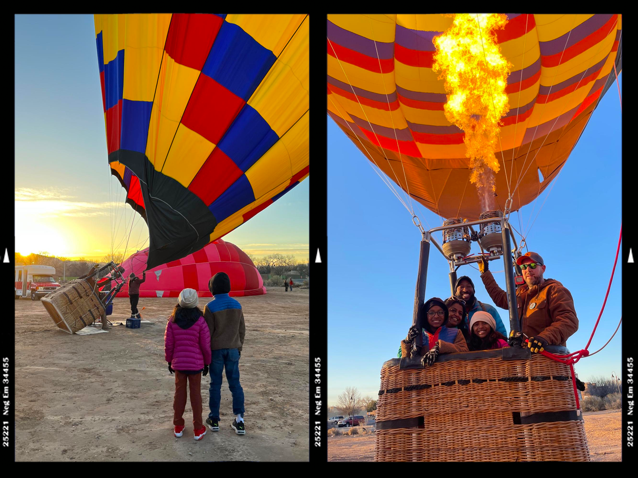Nitya and family on a hot air balloon ride