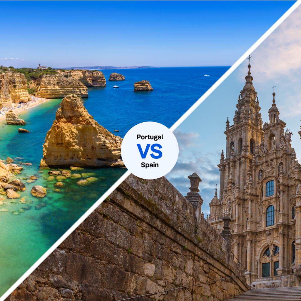Relax on a beach in Portugal's Algarve region or check out one of Spain's best UNESCO sites, Santiago de Compostela Cathedral.