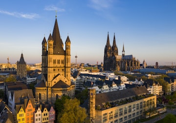 Cologne's Old Town with Great St. Martin church and Cologne Cathedral - Cologne, North Rhine-Westphalia, Germany
1144623412