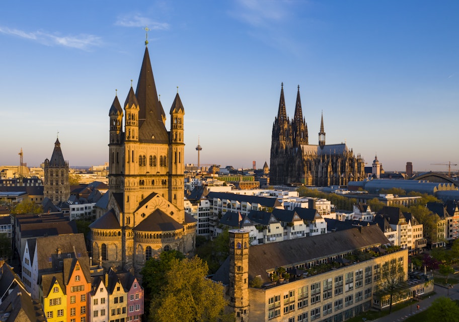 Cologne's Old Town with Great St. Martin church and Cologne Cathedral - Cologne, North Rhine-Westphalia, Germany
1144623412