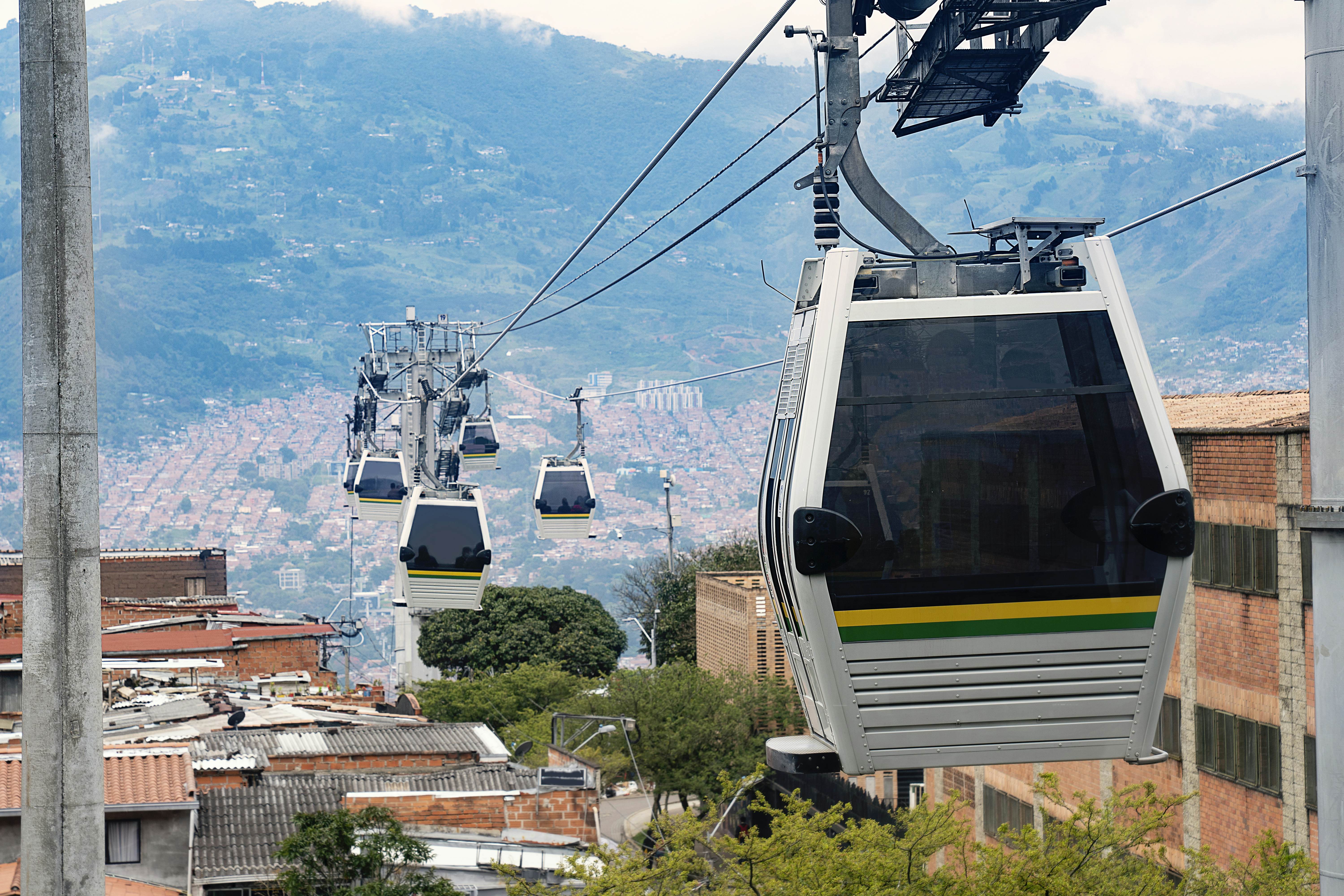 Cable Car or Metro Cable Car, Public Transportation In Medellin, Colombia