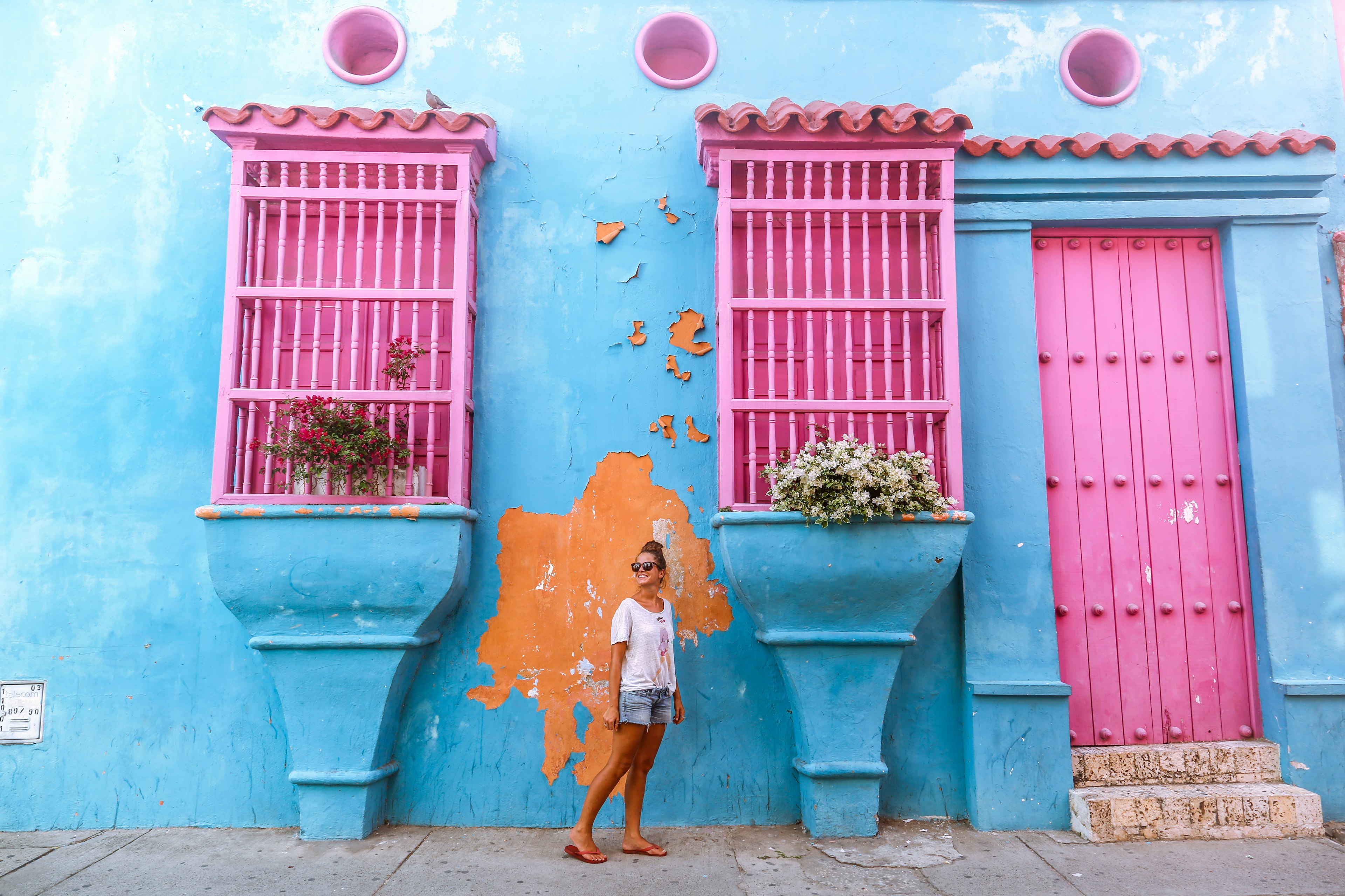 Colorful walls in Cartagena