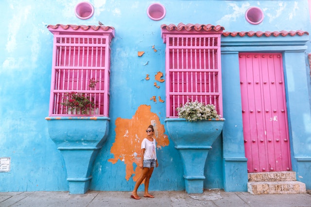 Colorful walls in Cartagena