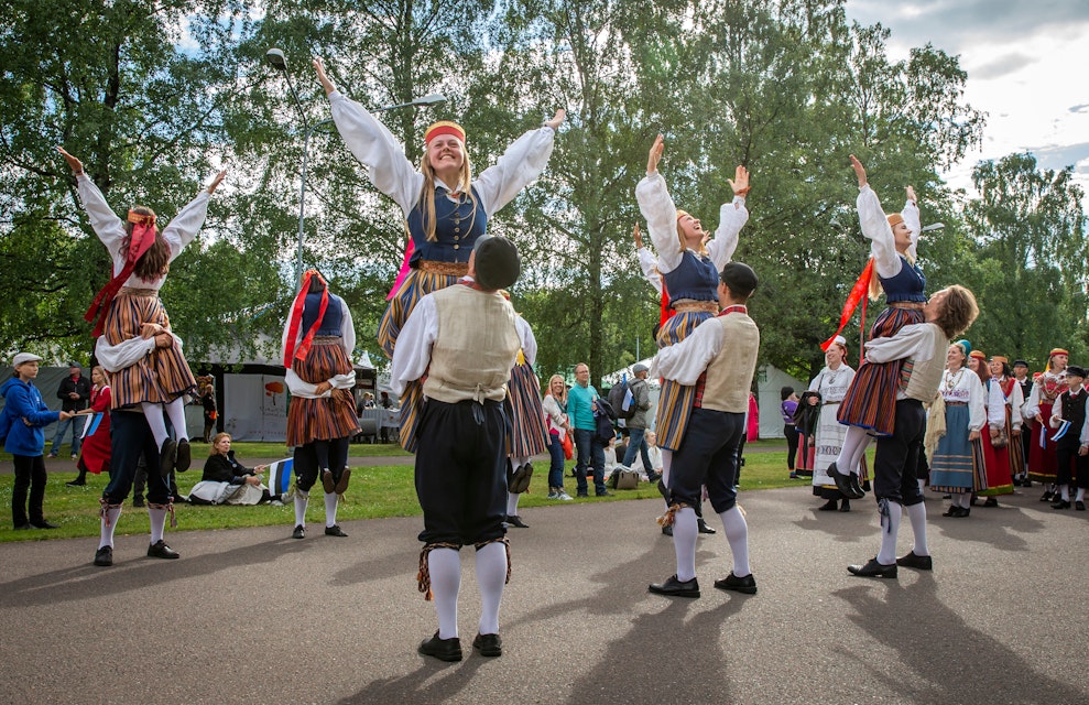 Tallinn, Estonia, 6th July, 2019: estonian folk dancers  in traditional clothing at the song festival grounds in Pirita during the song festival 'laulupide' held every 5 years in Tallinn; Shutterstock ID 1449612737; your: Sloane Tucker; gl: 65050; netsuite: Online Editorial; full: Destination Page
1449612737