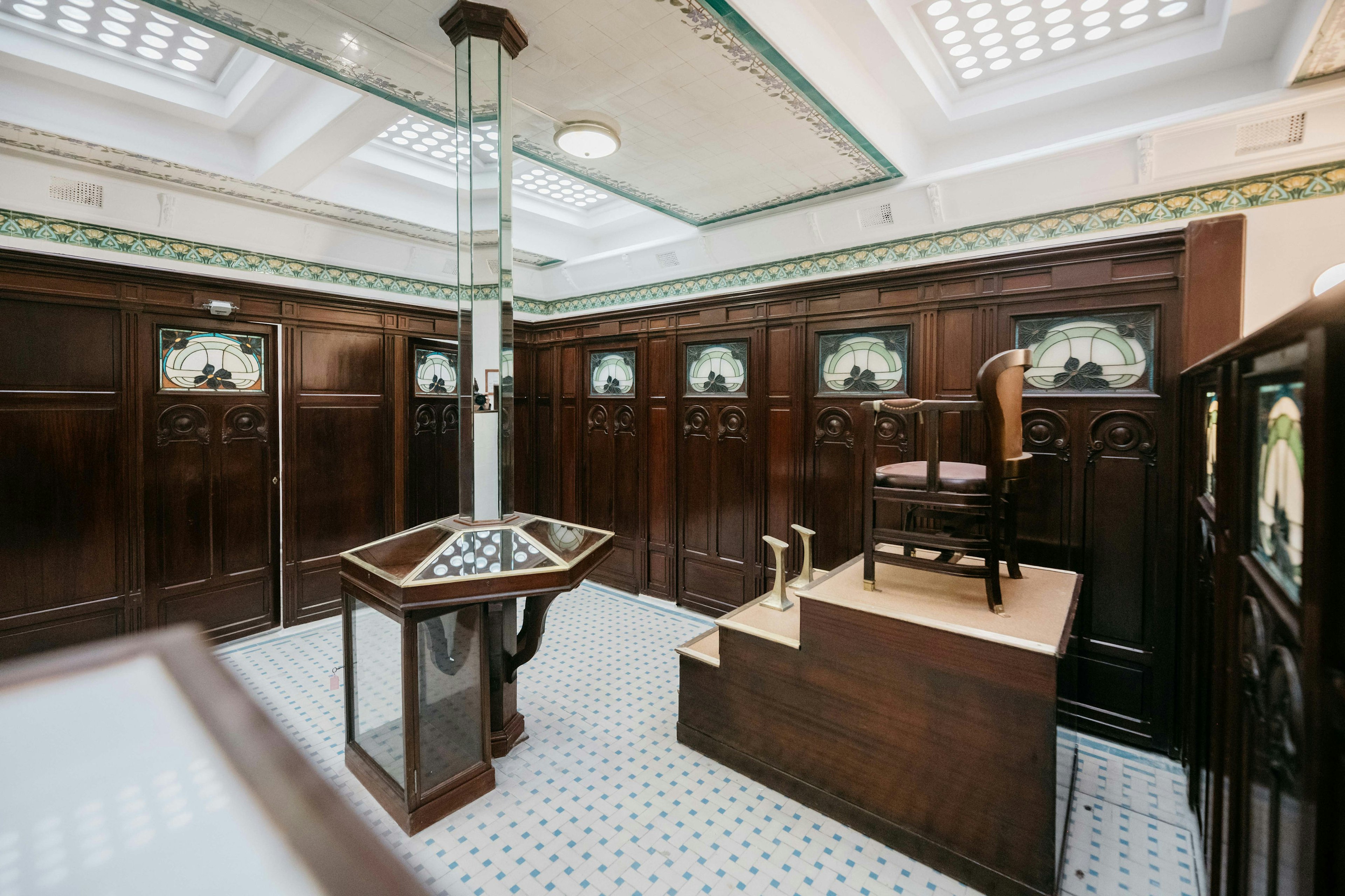 A view of the art nouveau Lavatory de Madeleine, Paris, Île-de-France, France