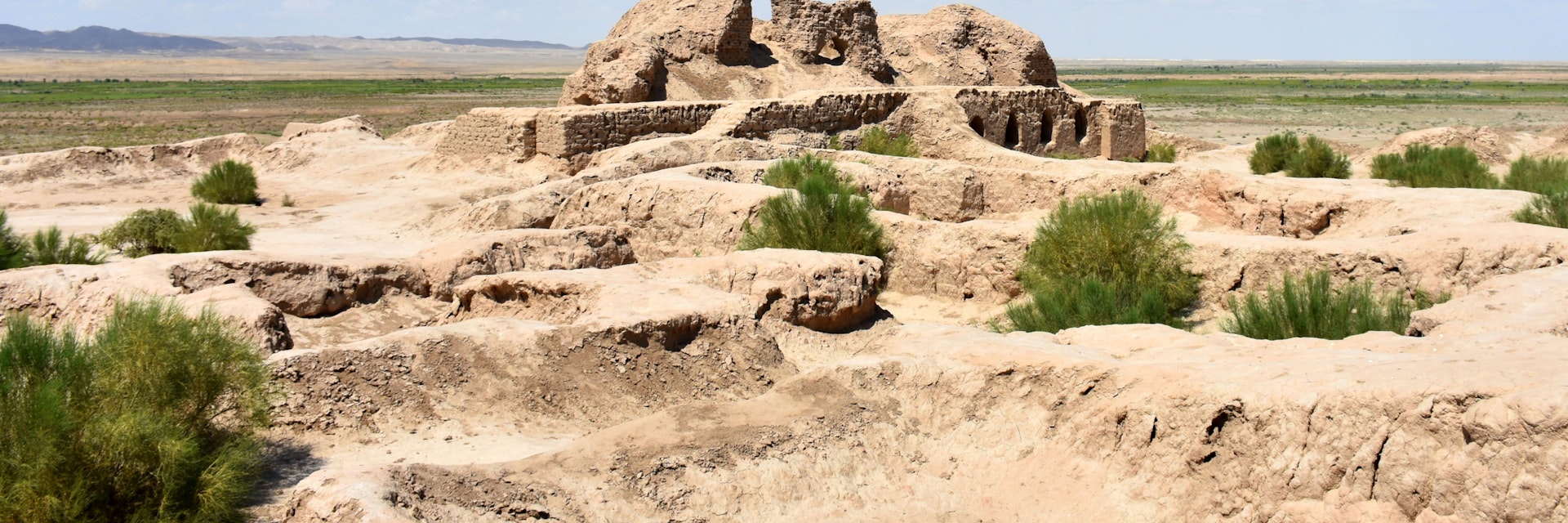 Ruins of the Toprak Qala fort in Uzbekistan.

