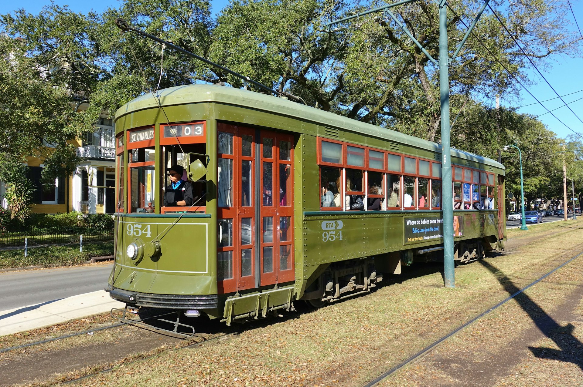An old streetcar in New Orleans, which has the oldest continuously operating street railway system in the world