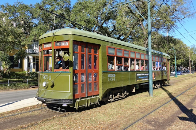 An old streetcar in New Orleans, which has the oldest continuously operating street railway system in the world