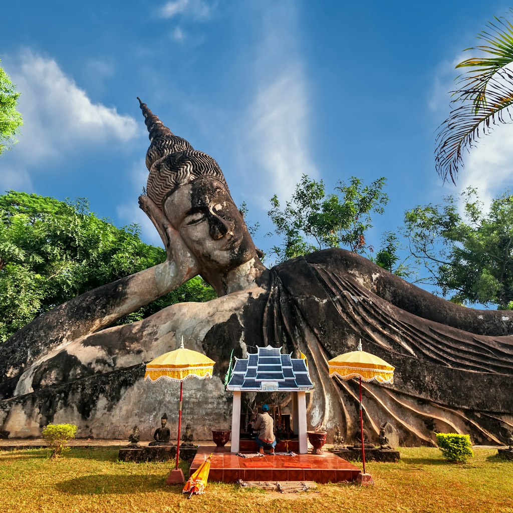 Statues at Wat Xieng Khuan Buddha park.