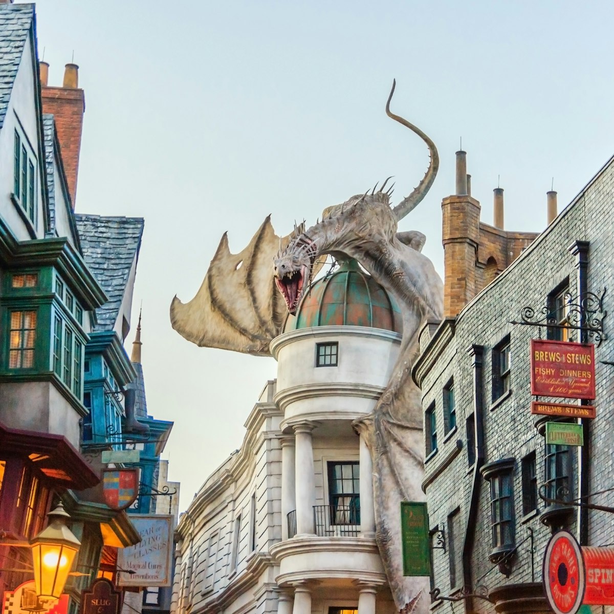 Diagon Alley in The Wizarding World of Harry Potter at Universal Studios Orlando. 