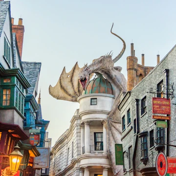 Diagon Alley in The Wizarding World of Harry Potter at Universal Studios Orlando.
