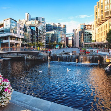 The harbor in Oslo, Norway.