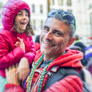 Father and daughter having fun in New Orleans street on Mardi Gras.; Shutterstock ID 517528222; your: ClaireN; gl: 65050; netsuite: Online ed; full: New Orleans with kids
517528222