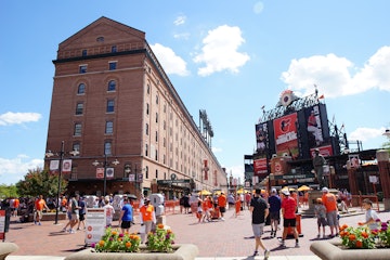 Baltimore, Maryland, USA - August 18, 2022: View of the Eutaw Street Plaza outside Oriole Park at Camden Yards; Shutterstock ID 2207751315; your: Ben N Buckner; gl: 65050; netsuite: Online Editorial; full: Ben Buckner - Chase Southwest
2207751315