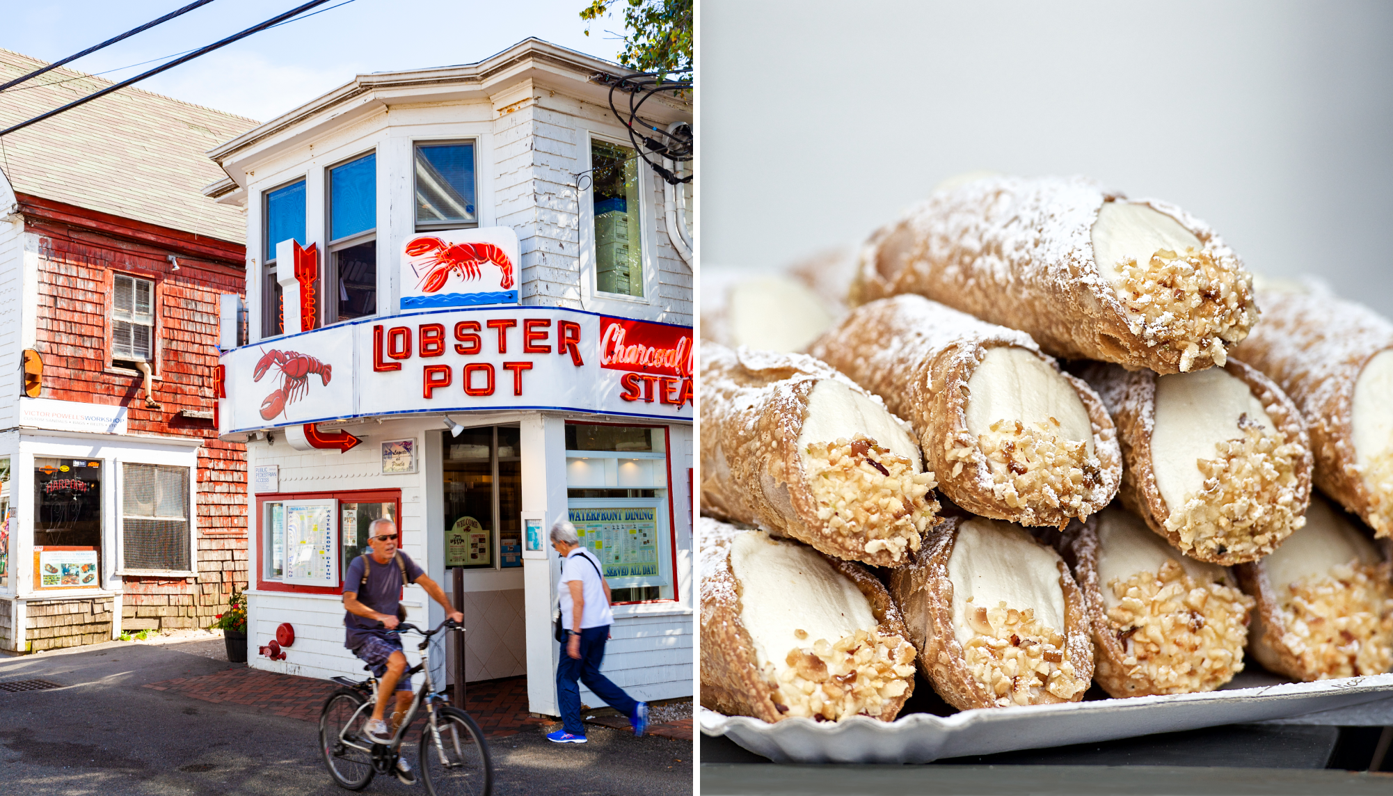 A lobster shack in Cape Cod; cannolis in Sicily.