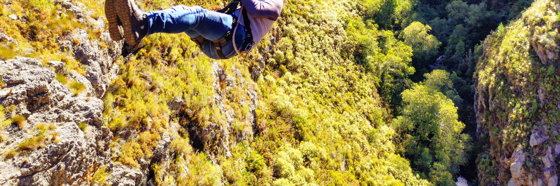 A zip line in Hottentots Holland Nature Reserve in South Africa.