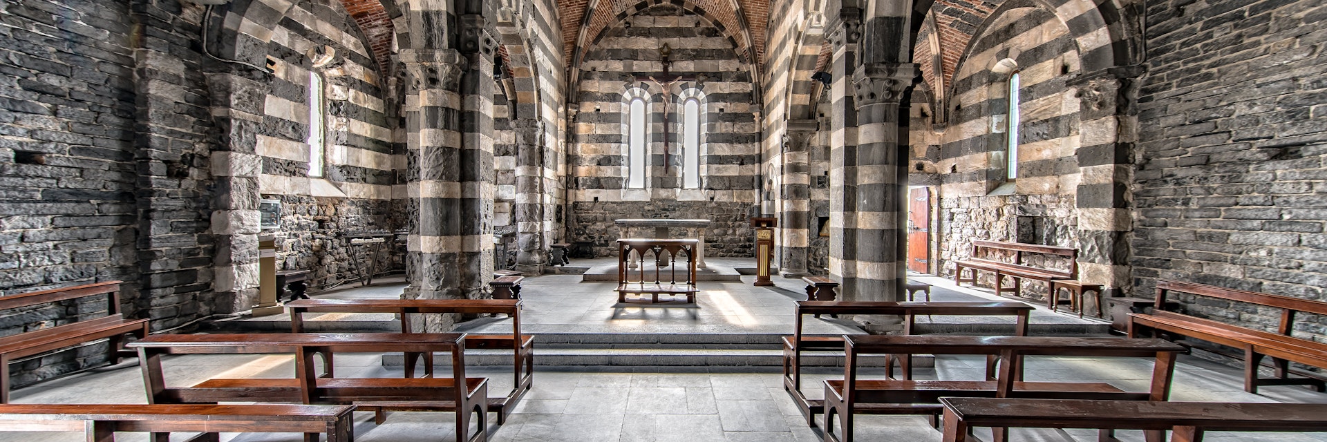 Inside San Pietro church in Portovenere.
