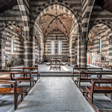 Inside San Pietro church in Portovenere.