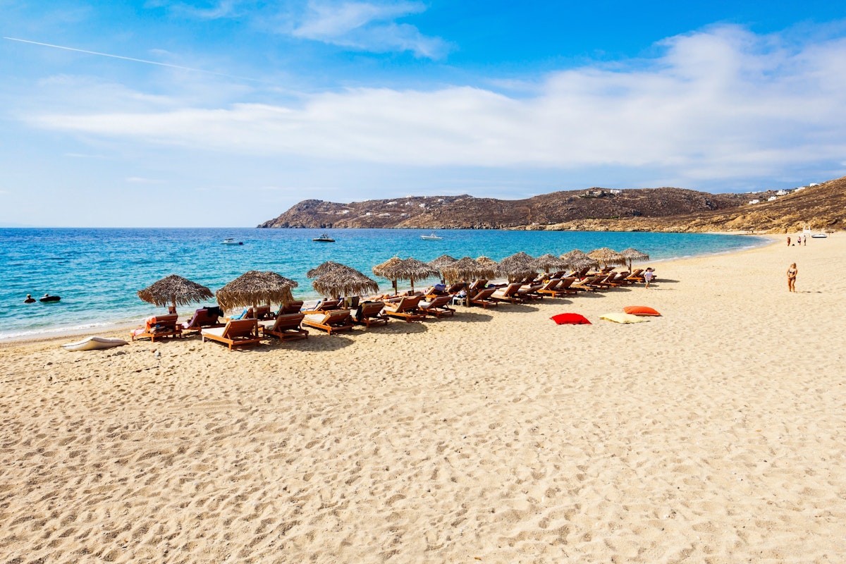 Elia beach on the Mykonos island, Cyclades, Greece.
