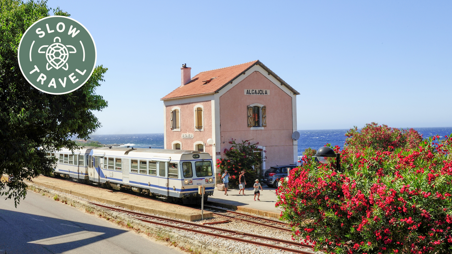 Algajola railway station. Balagne. Corse. France.