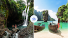 Head to Aling Aling Waterfall in Northern Bali, or explore Phang Nga bay by boat.