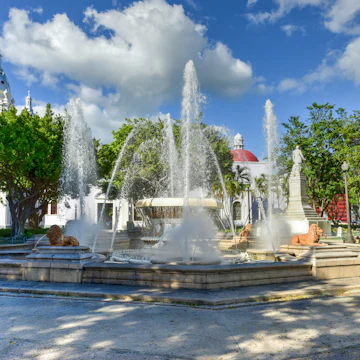 Lion Fountain in Plaza Las Delicias, the main square in Ponce, Puerto Rico.