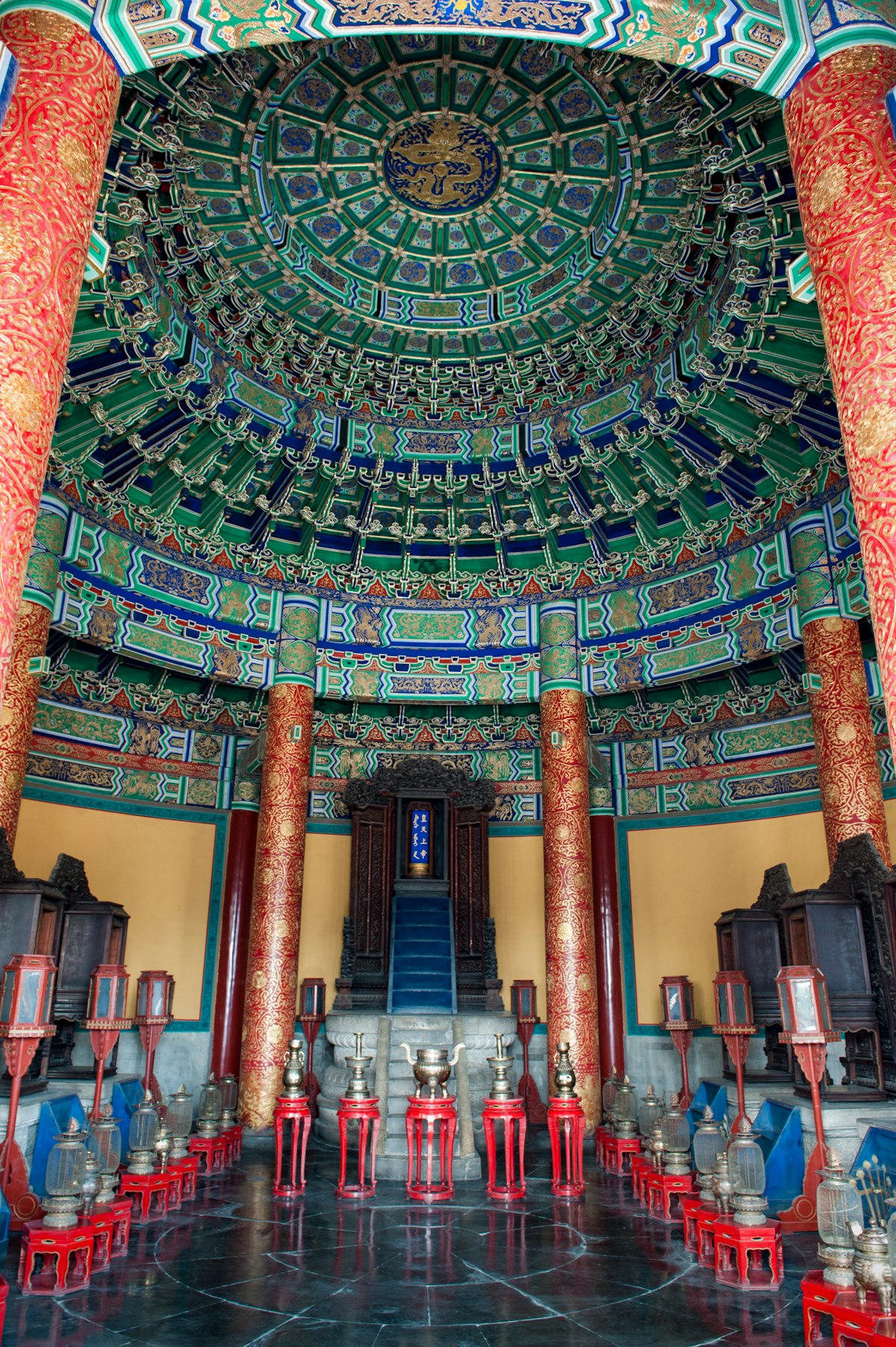 Inside the Imperial Vault of Heaven at the Temple of Heaven Park.
