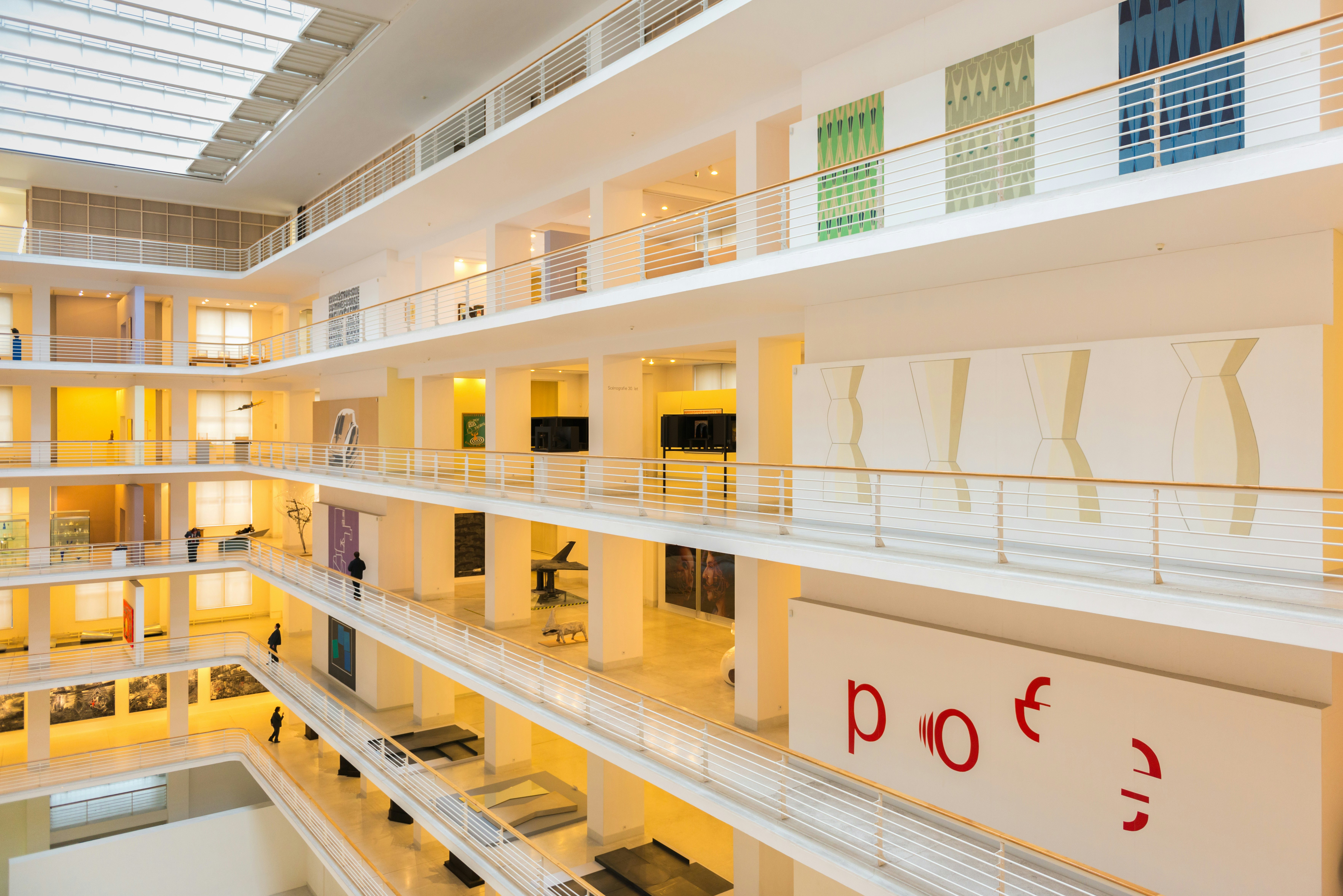 Interior View of the National Gallery in Prague, Trade Fair Palace.

