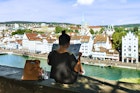 Zurich, Switzerland - September 2, 2016: Girl sitting on Lindenhof hill and looking into a city map in Zurich, Switzerland. Limmatquai and Predigerkirche on the background.
581991946
architecture, building, church, city, cityscape, downtown, embankment, europe, european, exterior, facade, girl, hill, historic, historical, landmark, limmat, limmatquai, lindenhof, look, map, no face, old, outdoor, person, predigerkirche, quay, read, river, riverfront, riverside, sit, spire, steeple, street, swiss, switzerland, tourism, tourist, touristic, tower, town, travel, traveler, urban, waterfront, woman, young, zurich