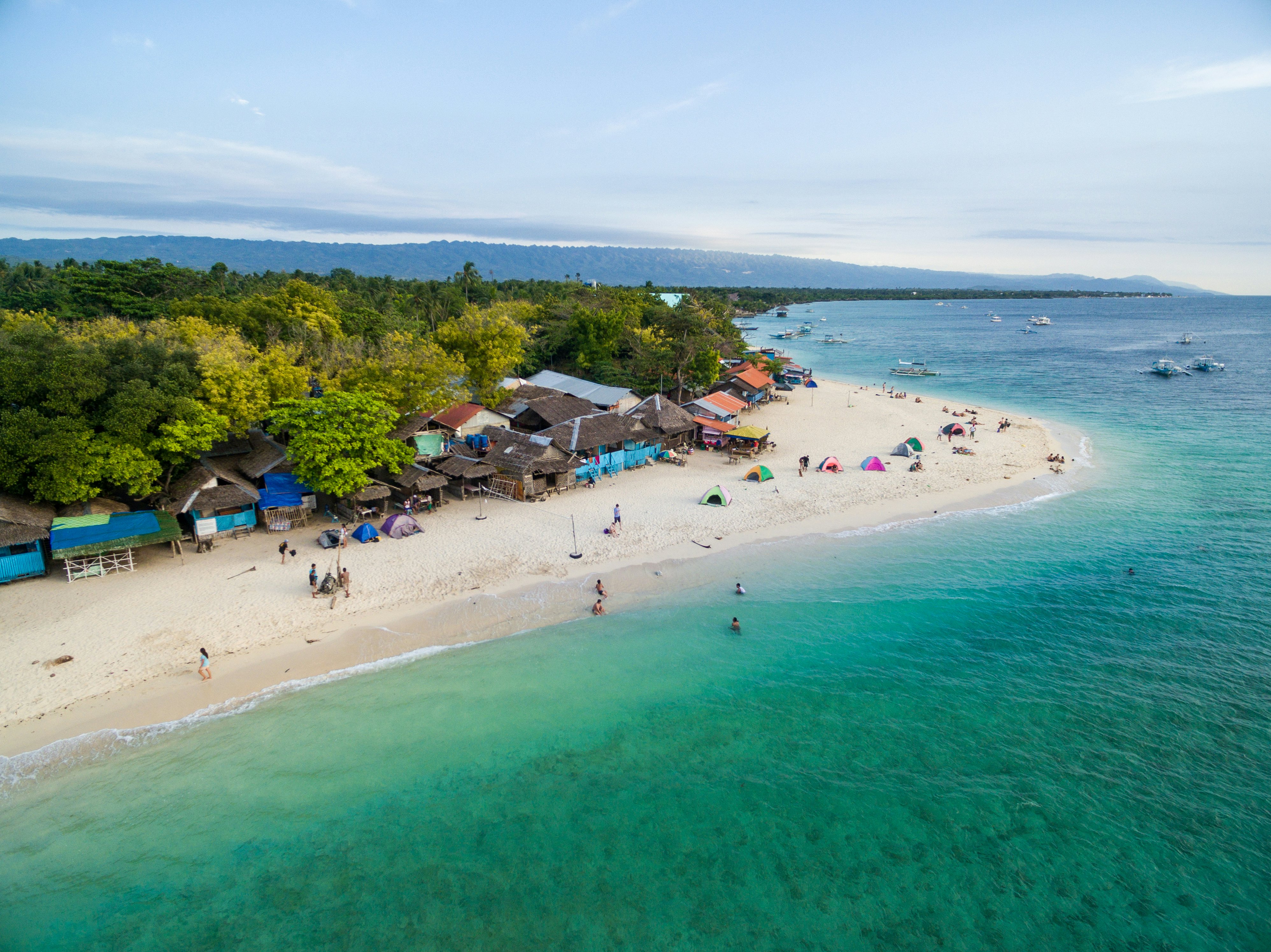 A view of White Beach at Moalboal on Cebu Island