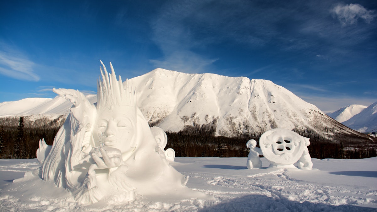 Snow Village, Kirovsk, Russia.