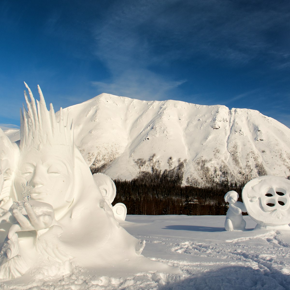Snow Village, Kirovsk, Russia.