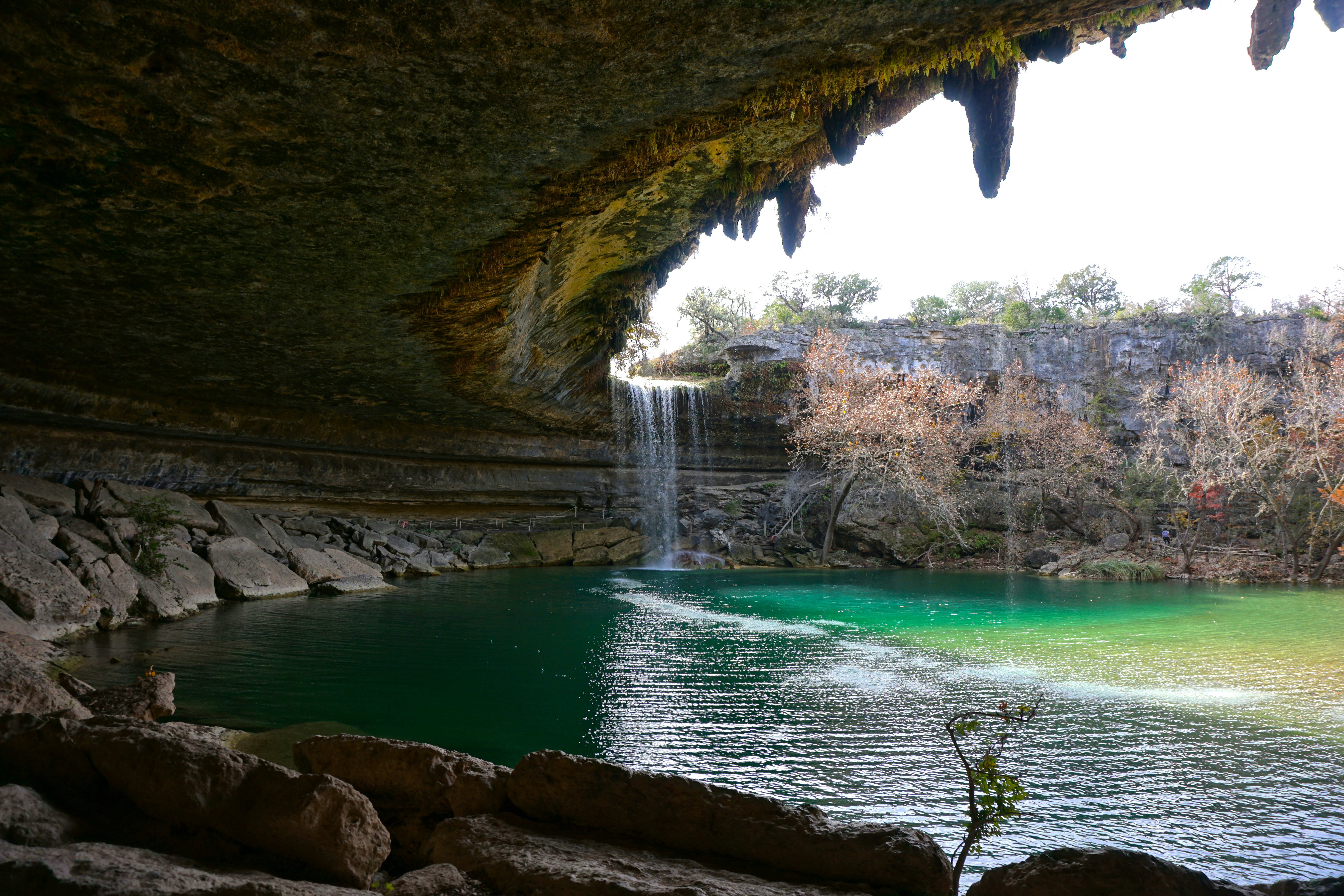 Waterfall in Hamilton Pool Preserve grotto.