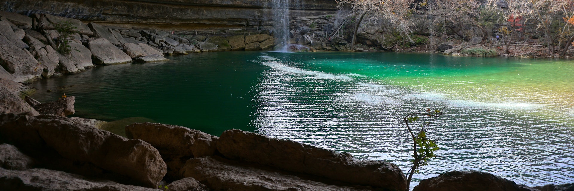 Waterfall in Hamilton Pool Preserve grotto.