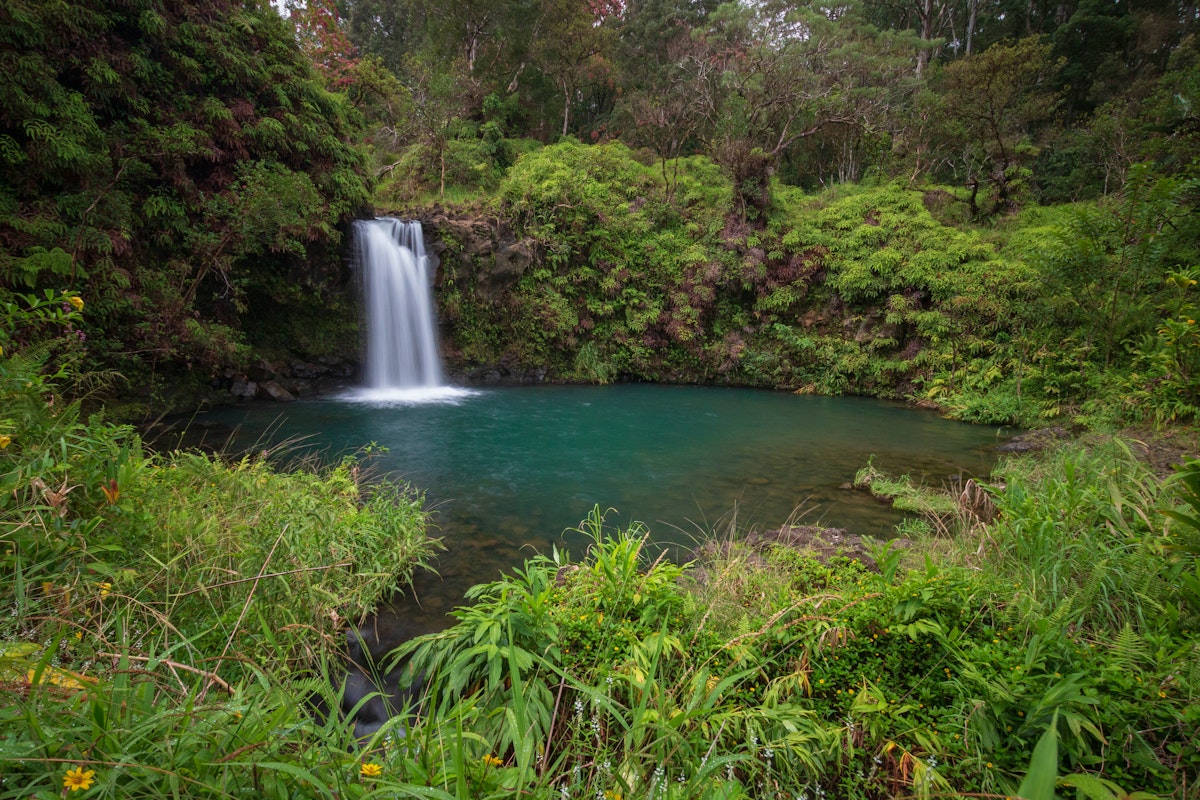 Pua'a Ka'a Falls on the island of Maui at Mile 22 along the Road to Hana.