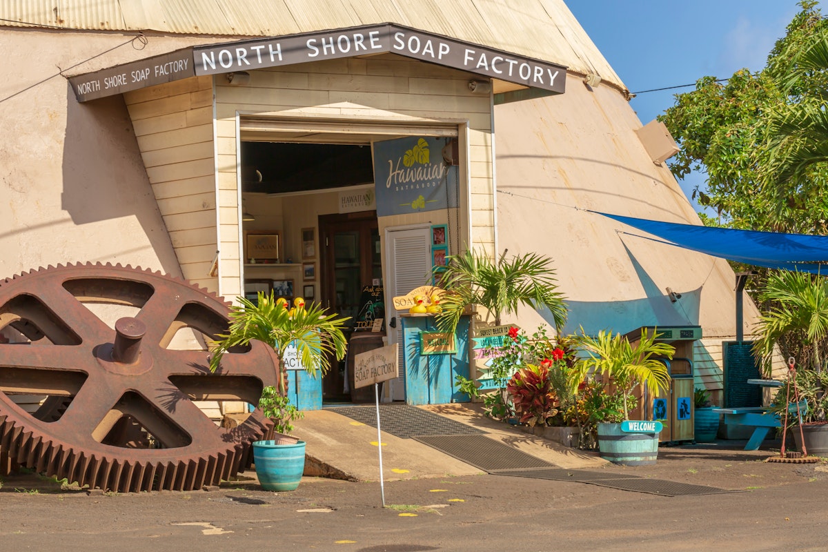  The North Shore soap factory and shop at the old Waialua Sugar Mill.
