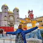 Young woman tourist walks in Pena Palace, Sintra, Portugal . Travel and tourism in Europe
1545876998