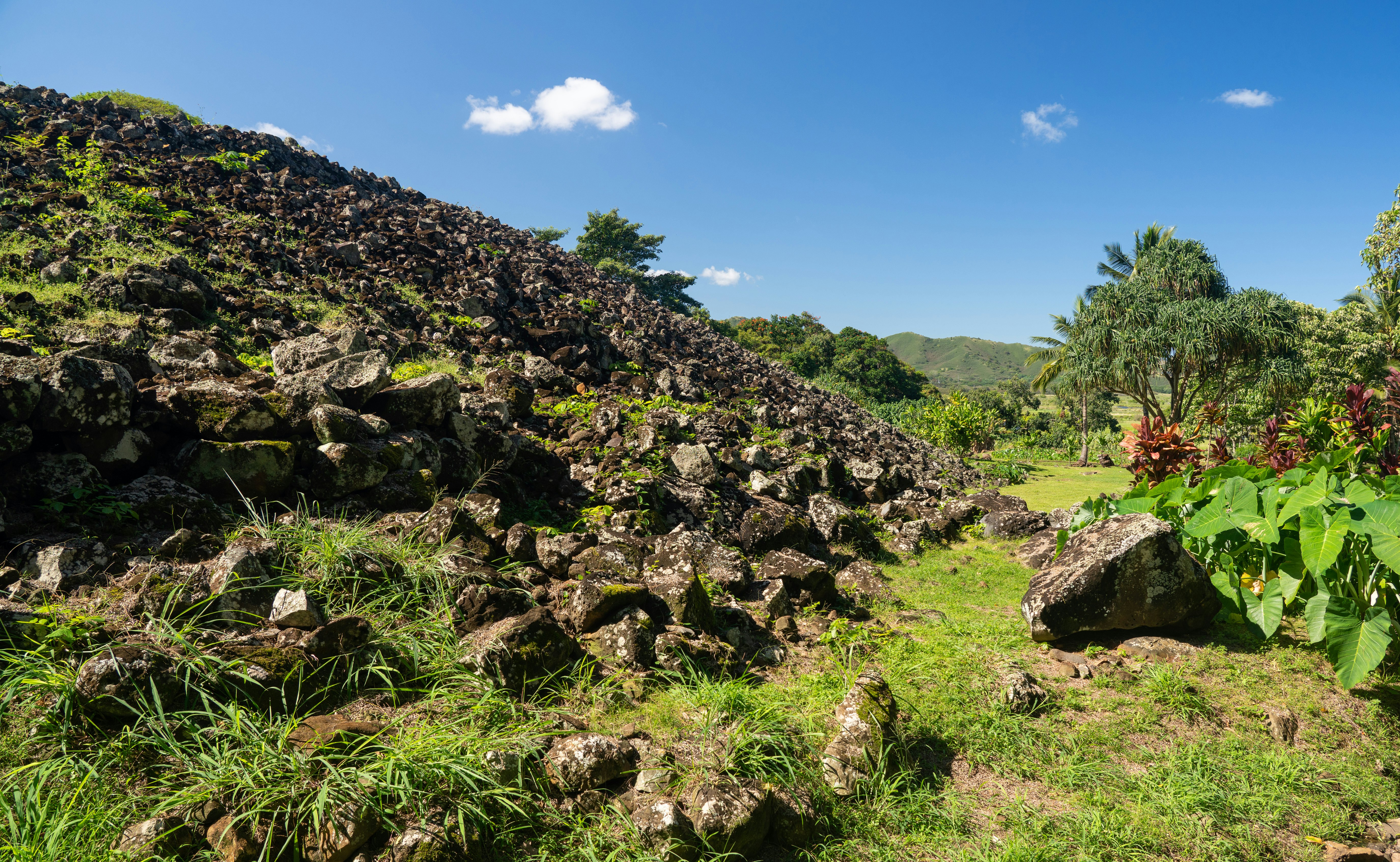 Ulupo Heiau historic hawaiian religious site near Kailua on Oahu, Hawaii.