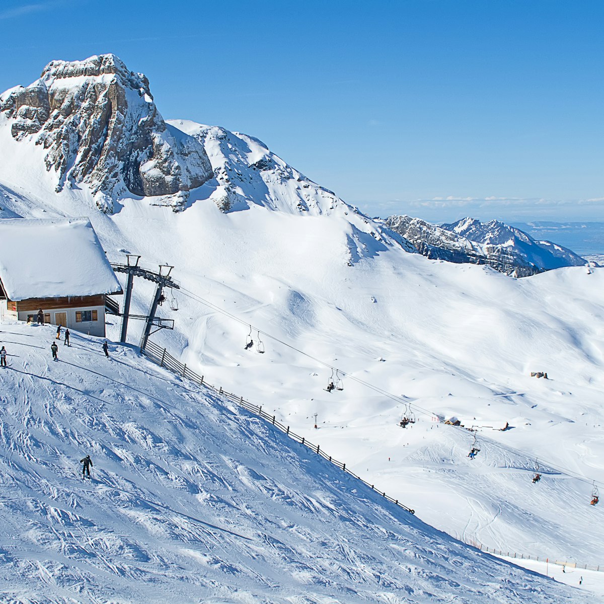 Winter in the Swiss Alps, Flumserberg, St.Gallen, Switzerland