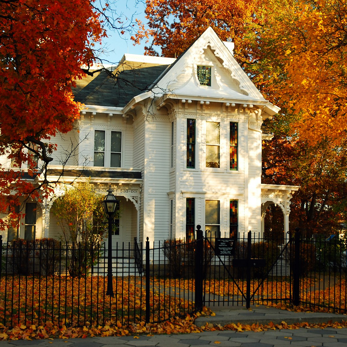 Fall colors surround the former home of US President Harry Truman in Independence, Missouri.