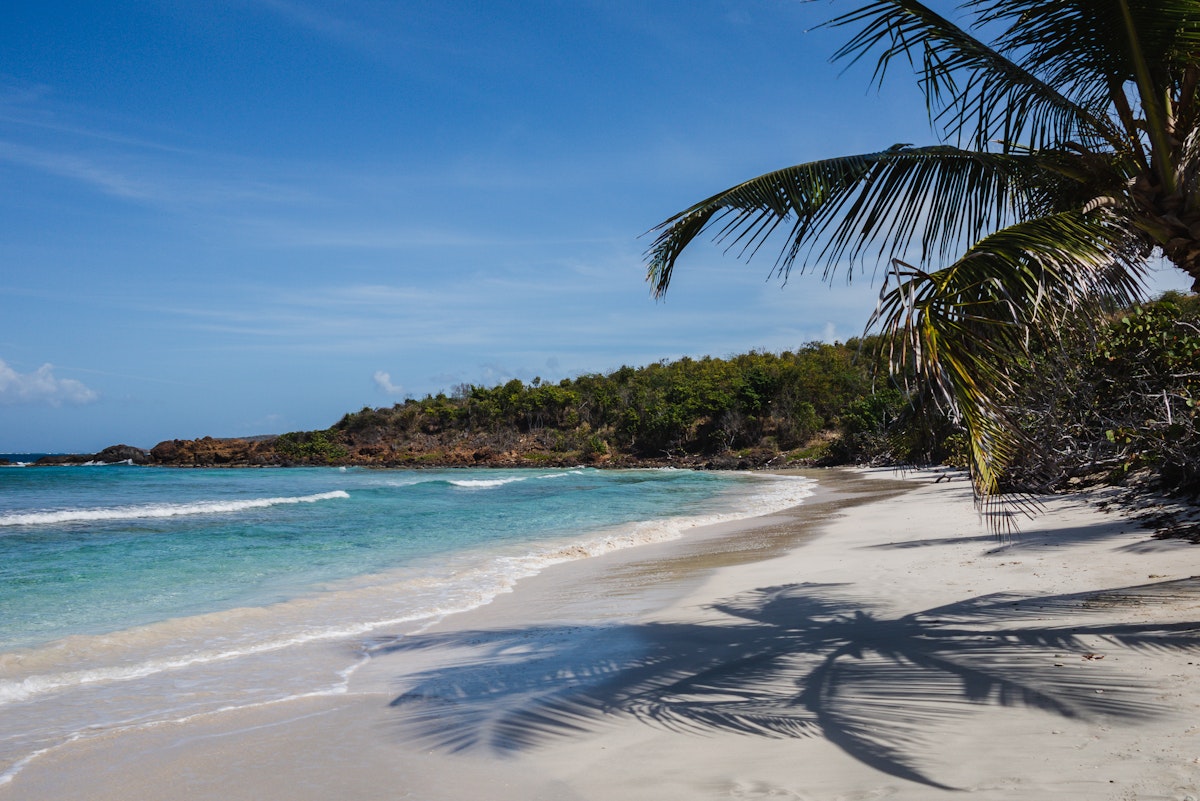 Playa Zoni beach on a sunny day in Culebra, Puerto Rico.