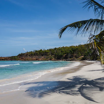 Playa Zoni beach on a sunny day in Culebra, Puerto Rico.