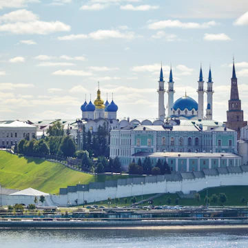 Kazan Kremlin and the river Kazanka.